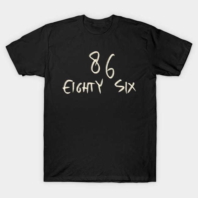 Hand Drawn Letter Number 86 Eighty Six T-Shirt by Saestu Mbathi